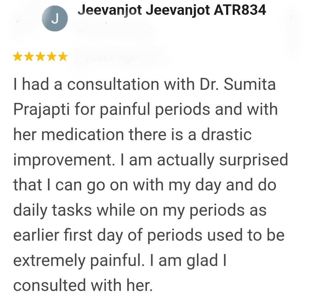 Pain during periods gone